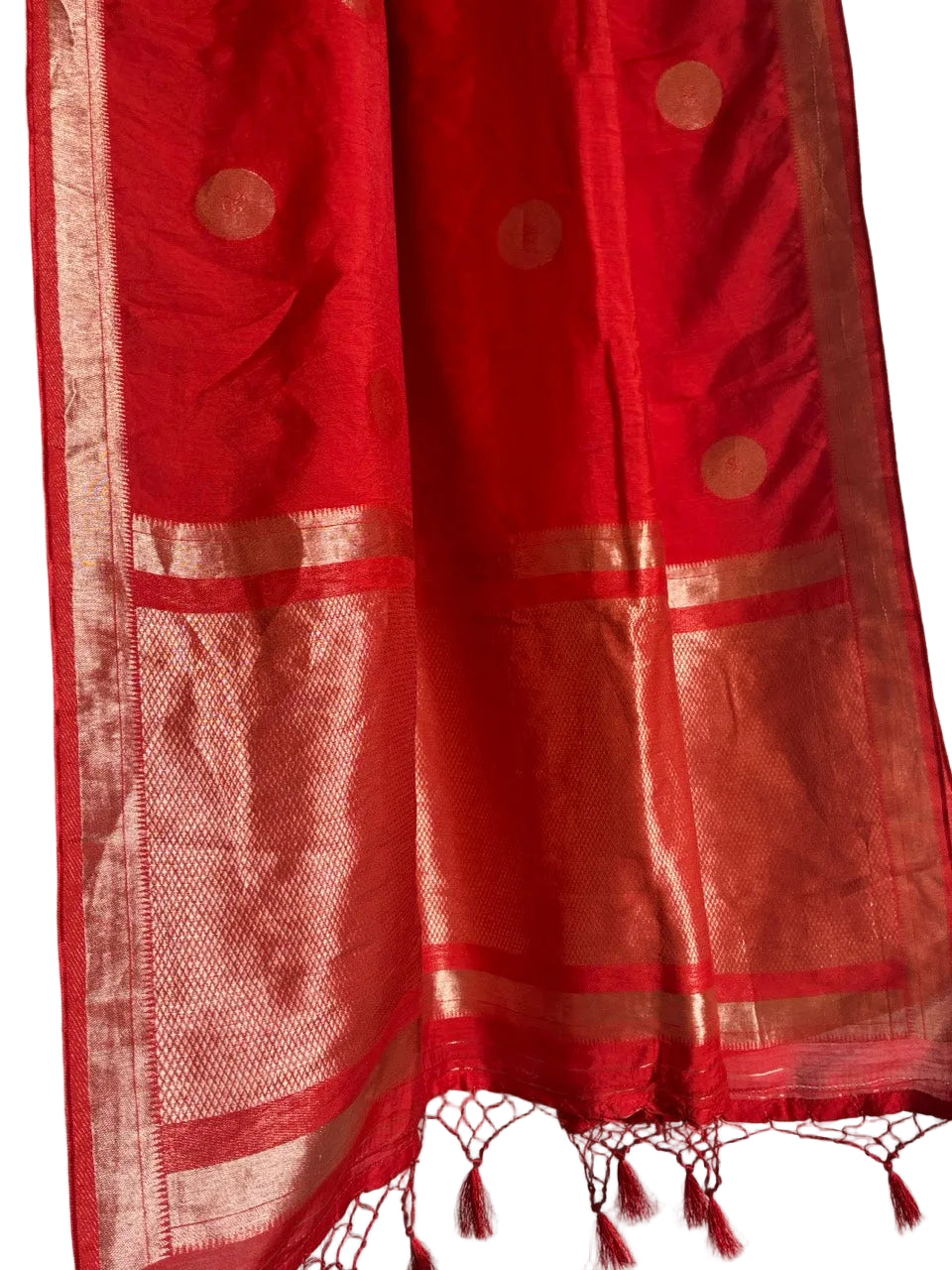 Orange Viscose Silk Saree