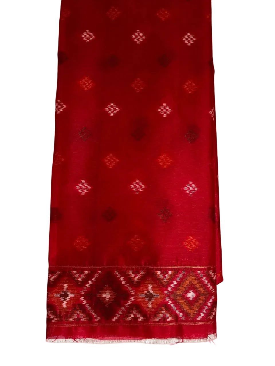 Orange and Red Patola Saree