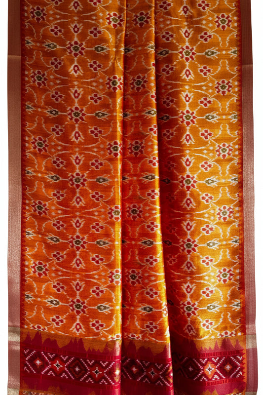 Orange and Red Patola Saree