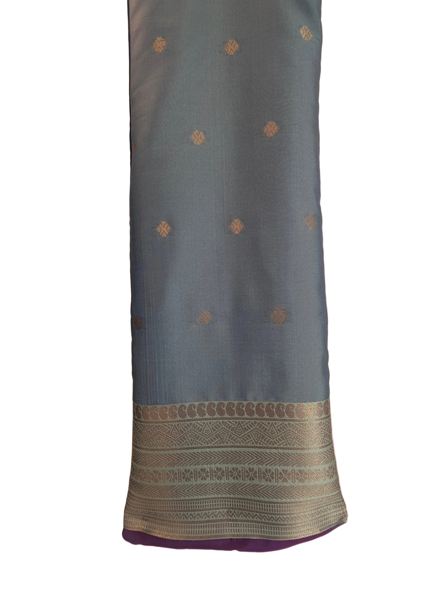 Purple & Sea Blue Soft Silk Saree