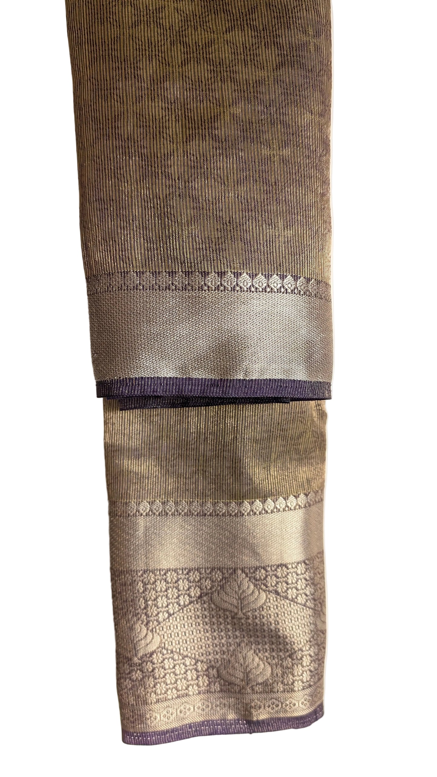 Purple Tissue Silk Saree with Silver Zari