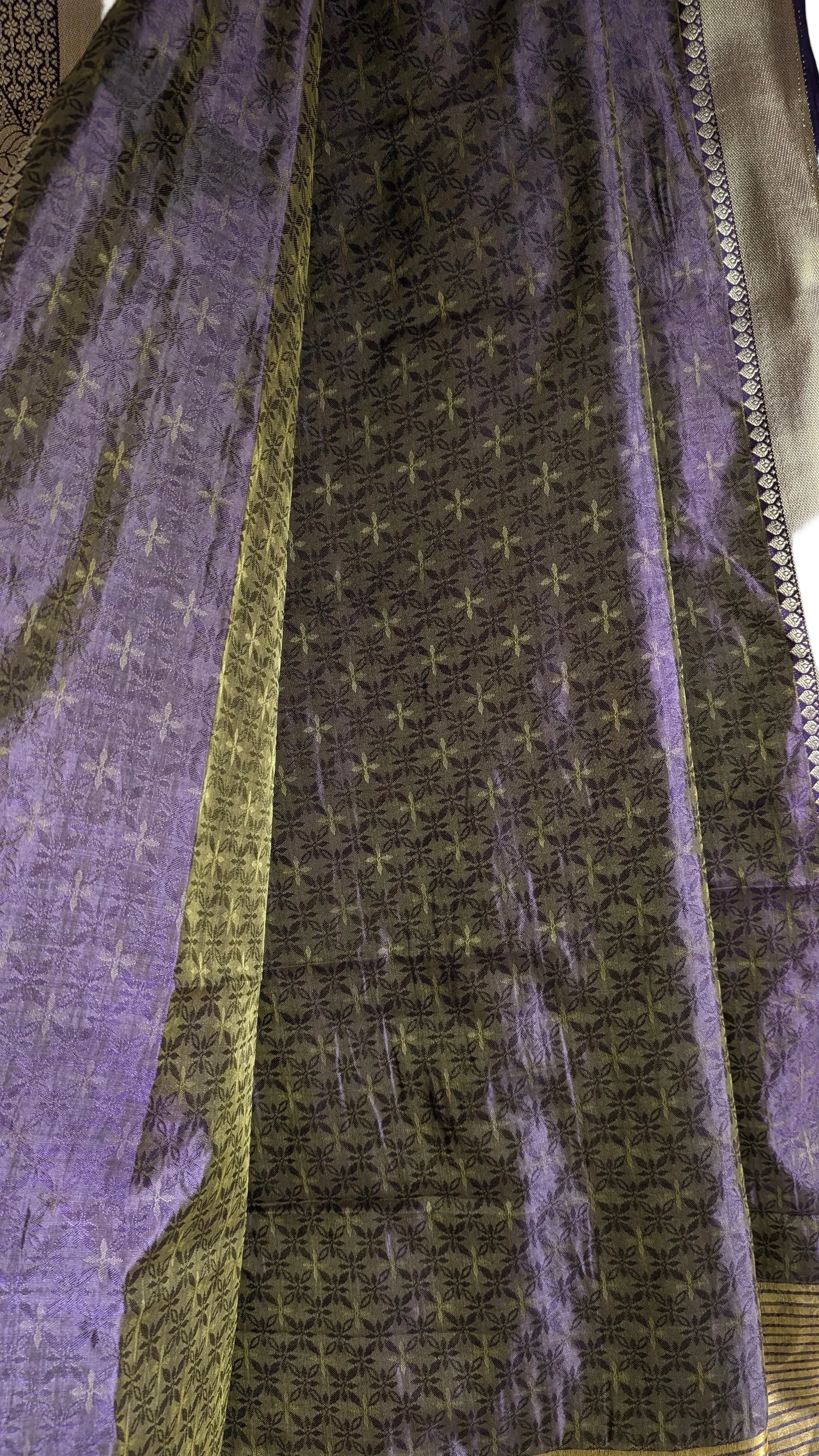 Purple Tissue Silk Saree with Silver Zari