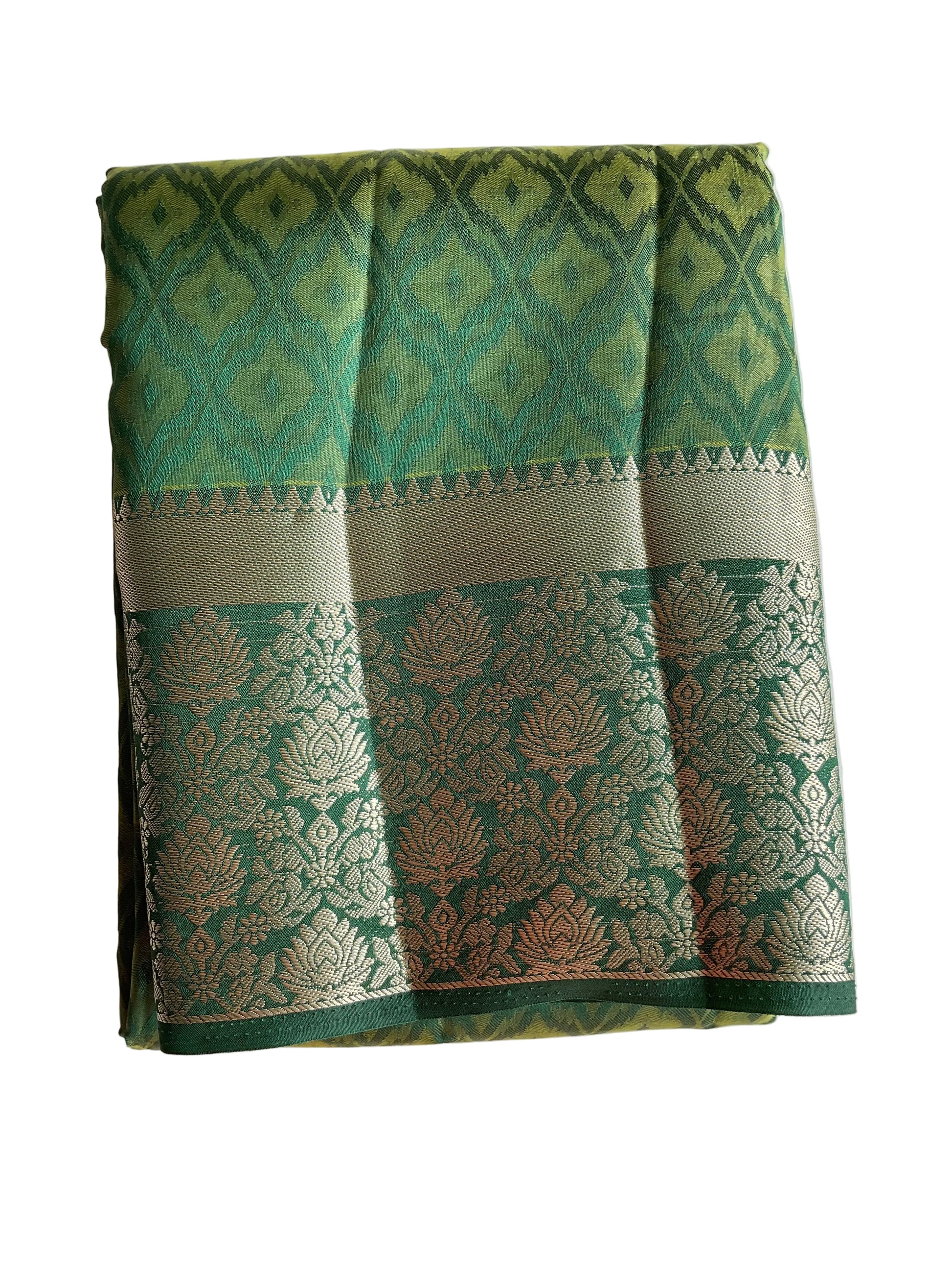 Parrot Green Soft Tissue Silk Aariyaa Saree