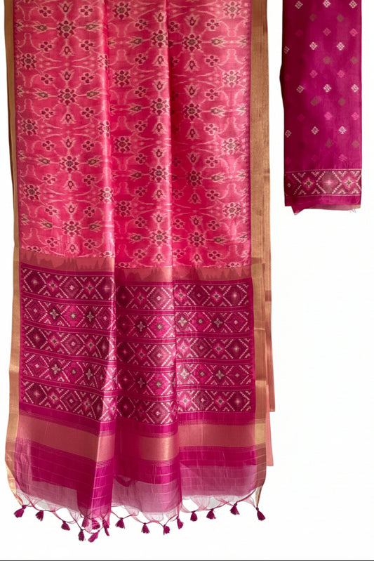Pink Patola Soft Silk Saree