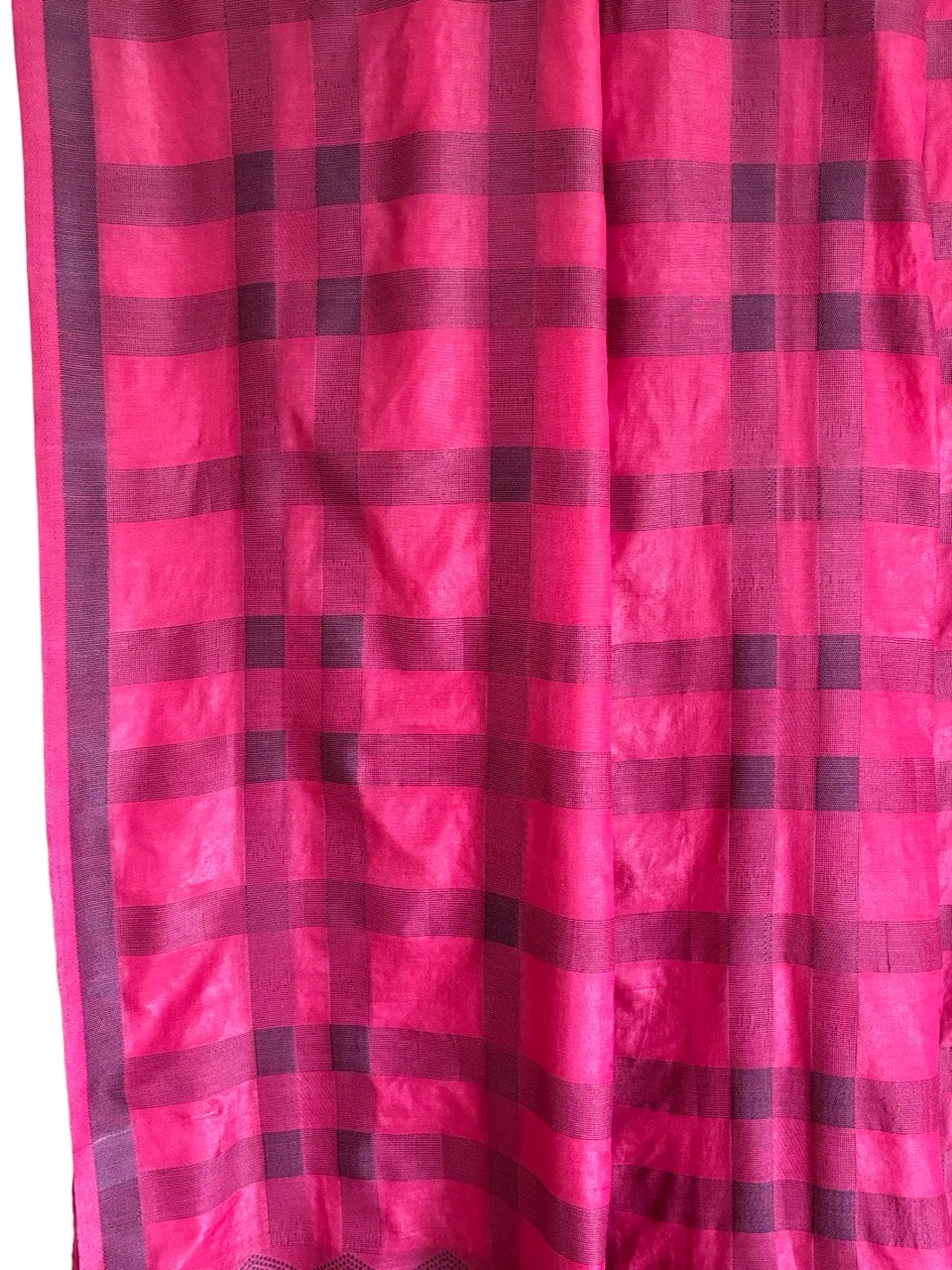 Vibrant pink checks woven aariyaa saree