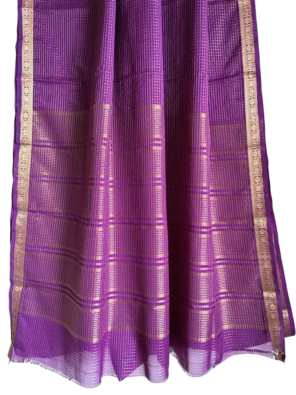 Purple Checks Soft Crepe aariyaa Saree