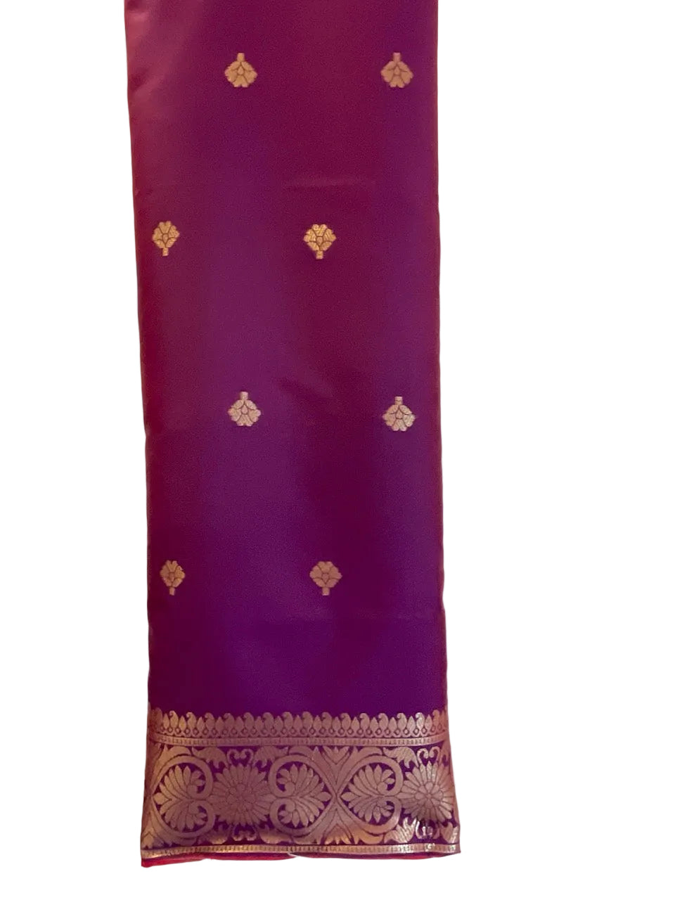 Red & Purple Peacock Ikat Patola Saree | Golden Heavy Pallu on Purple