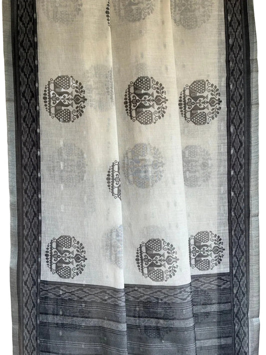 lightweight kota doria saree white and black - aariyaa saree