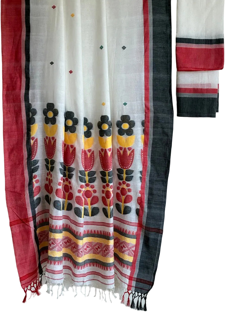 White Bengal Cotton Saree