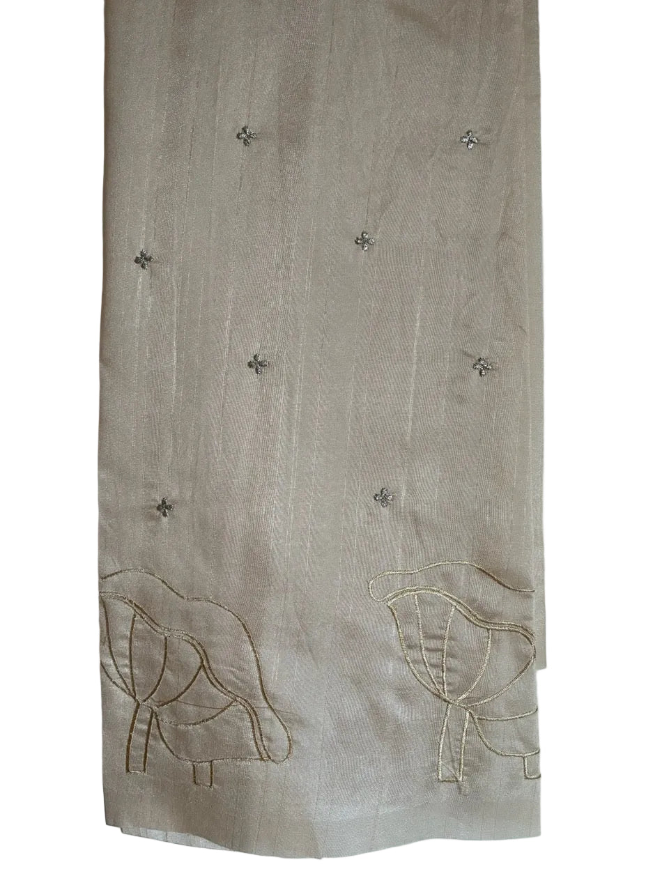 appliqué ivory white and gold aariyaa saree