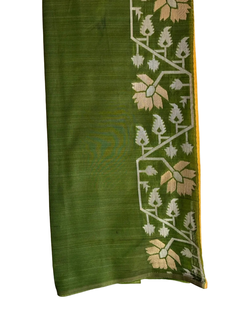 Yellow Cotton Silk Saree