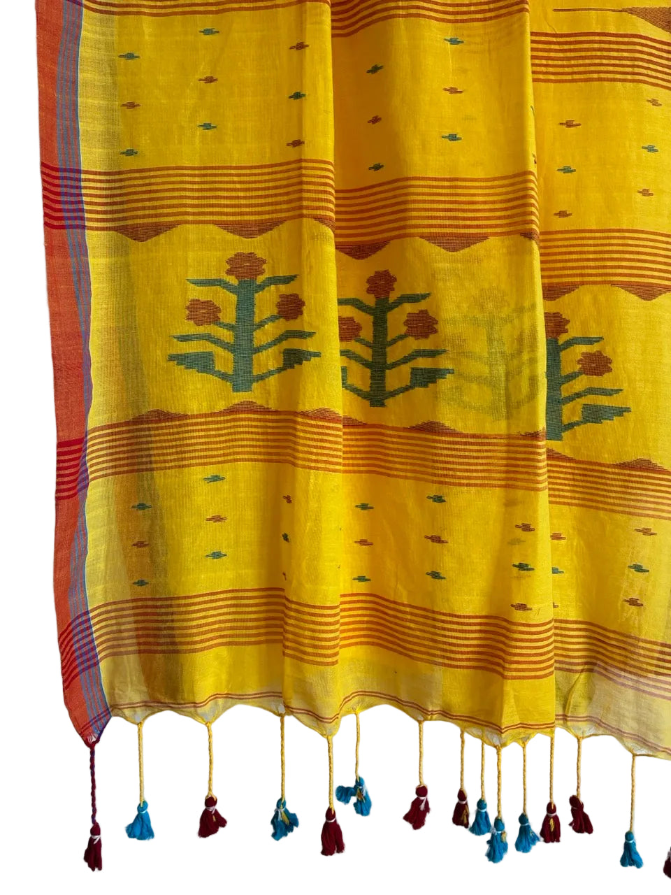 Bengal Pure Cotton Bright Yellow Saree