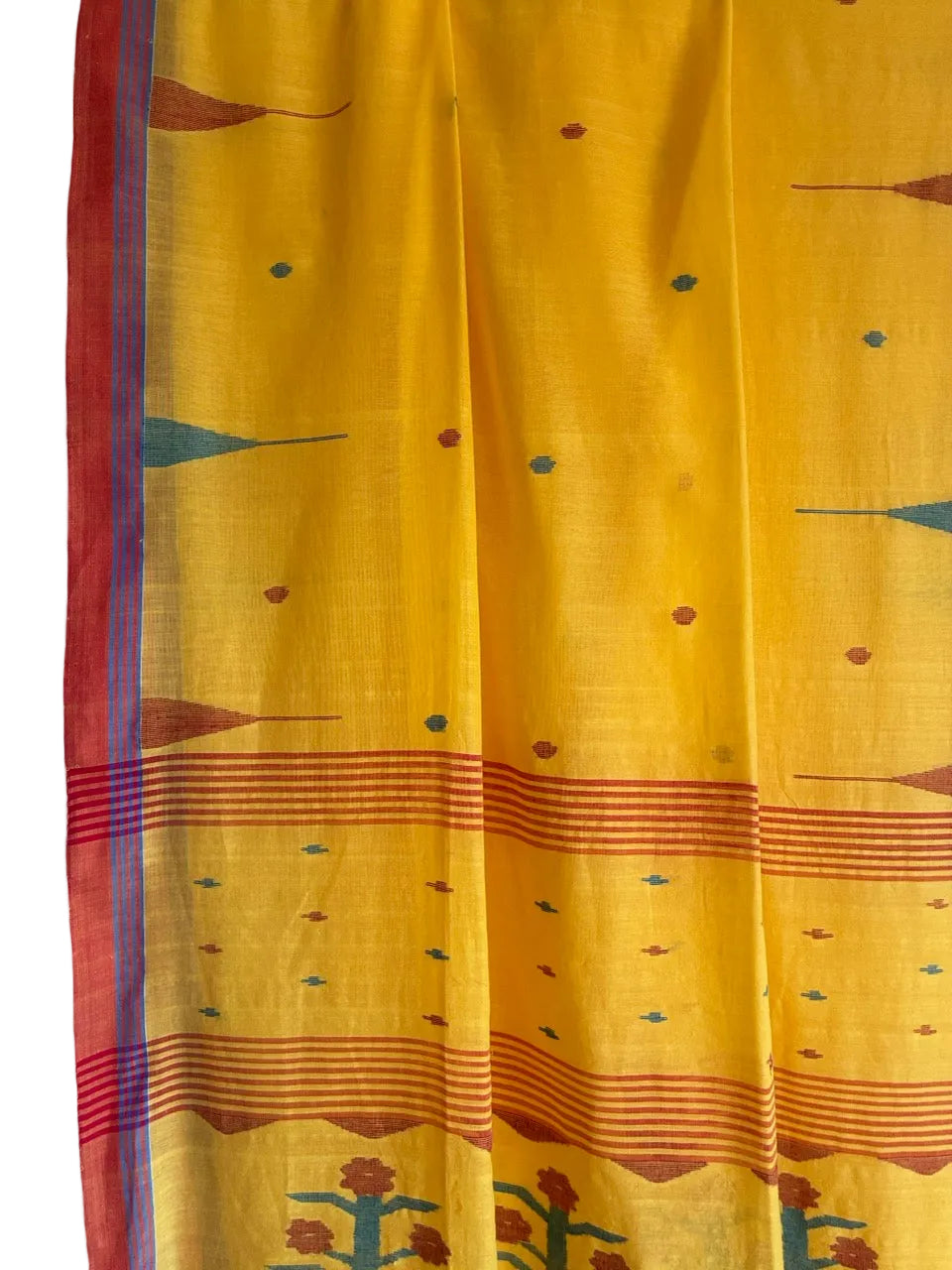 Bengal Pure Cotton Bright Yellow Saree