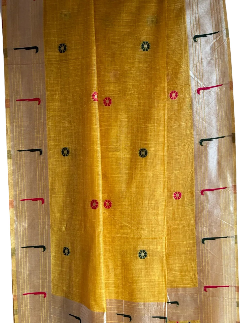Yellow Paithani Multicolor Saree
