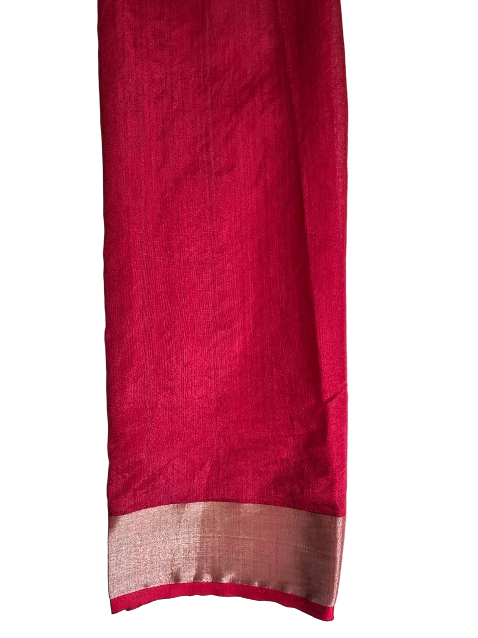 Red Jute Cotton Plain aariyaa Saree