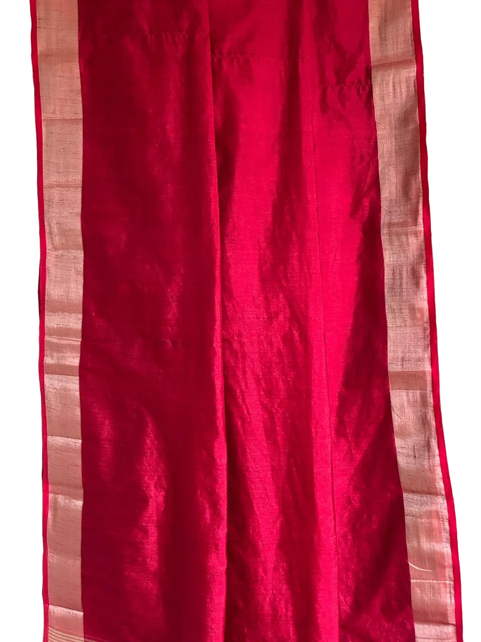 Red Jute Cotton Plain aariyaa Saree