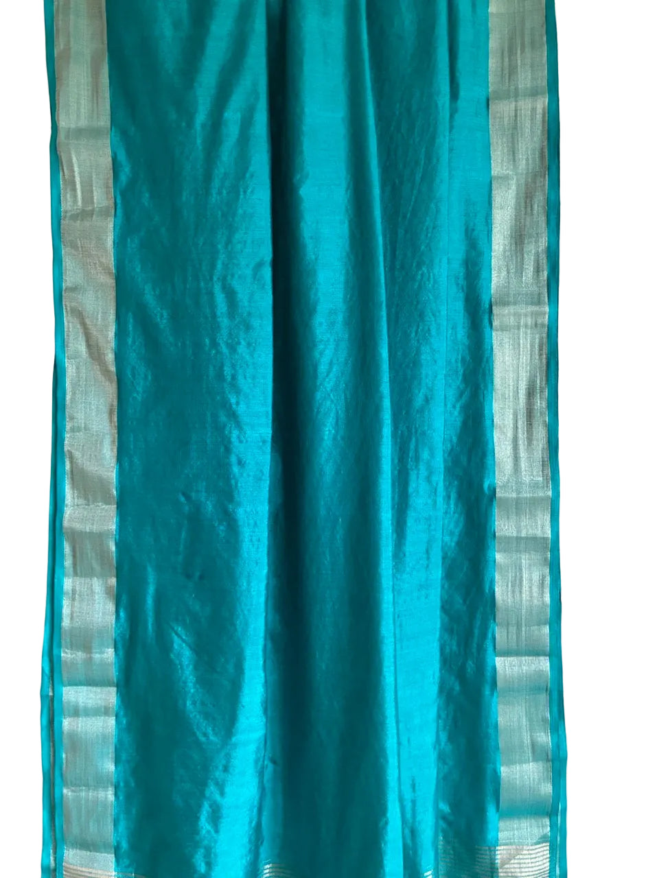 Blue Jute Cotton Plain Aariyaa Saree