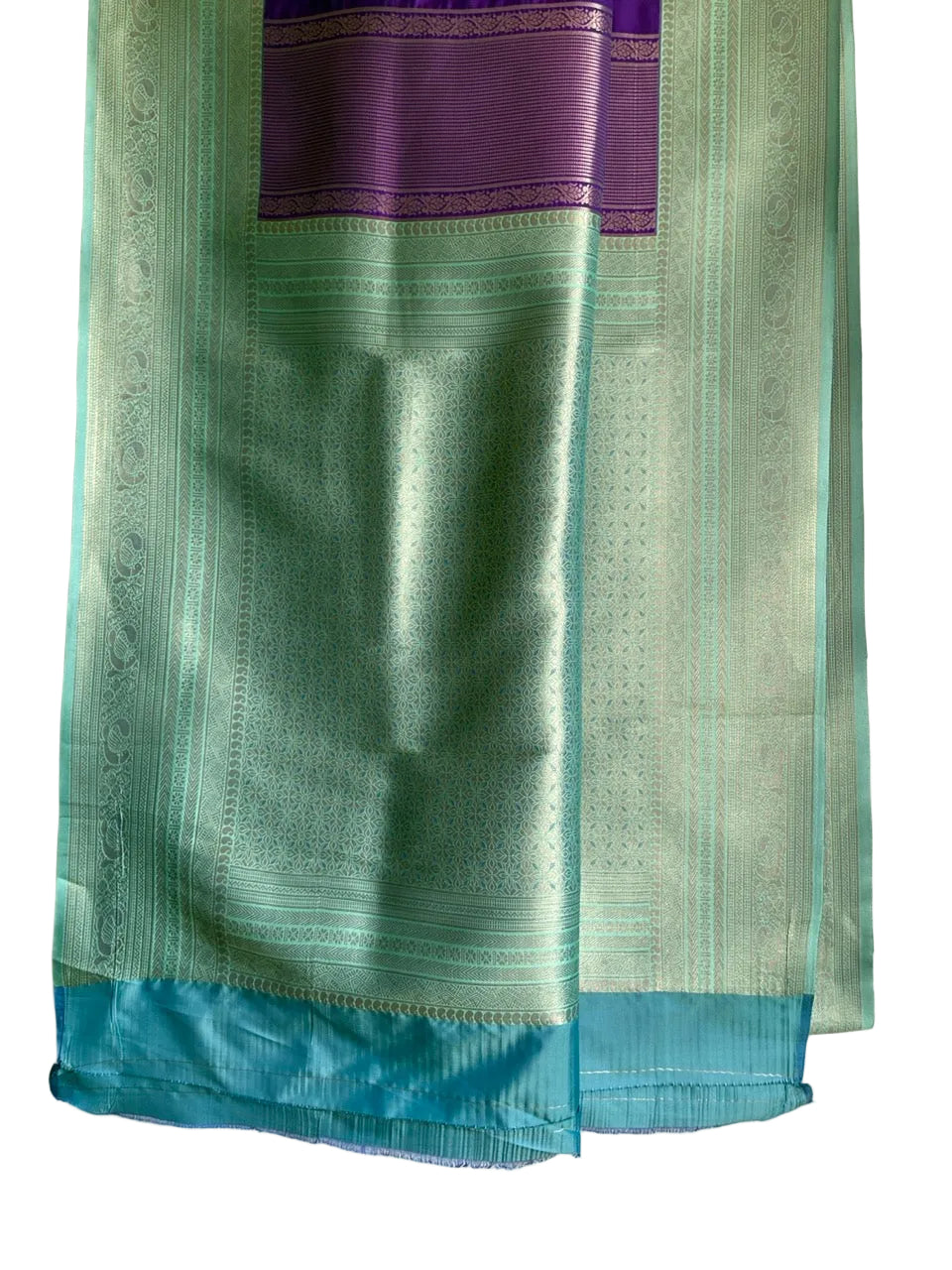 Purple & Sea Blue Soft Silk Saree