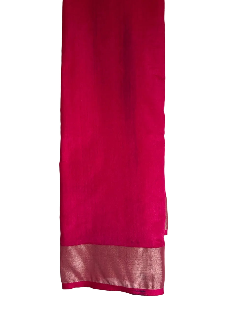 Pink Jute Cotton Plain Aariyaa Saree