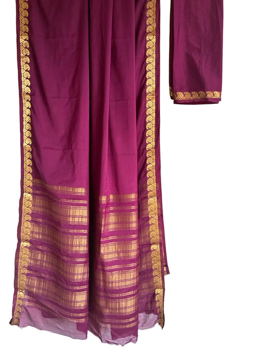 Purple Mango Motif Crepe Aariyaa Saree