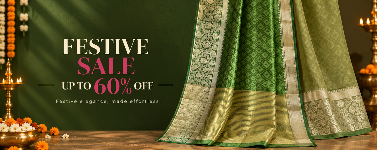 aariyaa_Festive_Green_Silk_Saree_Sale