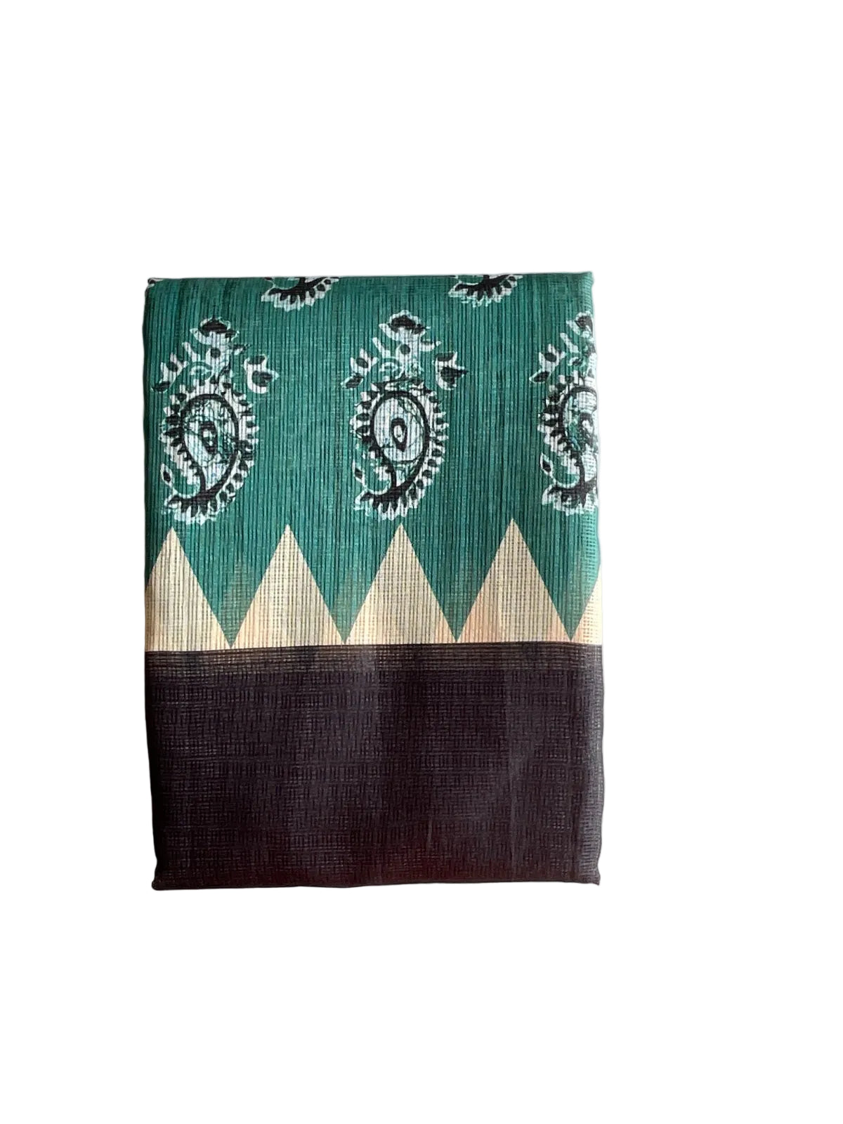 Green and Black Paisley Kota Doria aariyaa Saree