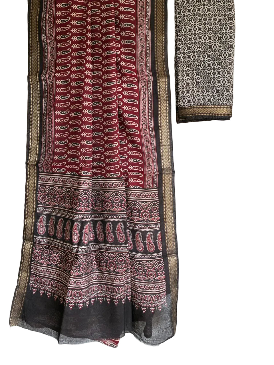 Maroon Soft Cotton Saree