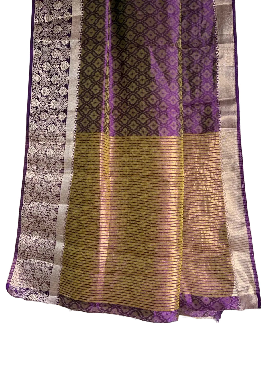 Purple Dual Shade Tissue Silk Saree