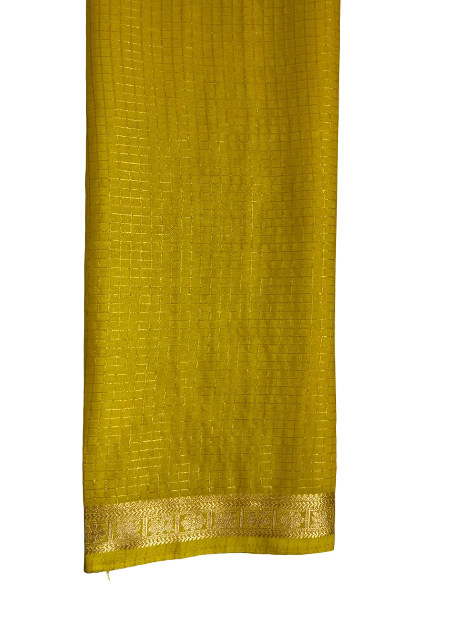 Yellow Checks Soft Crepe aariyaa Saree
