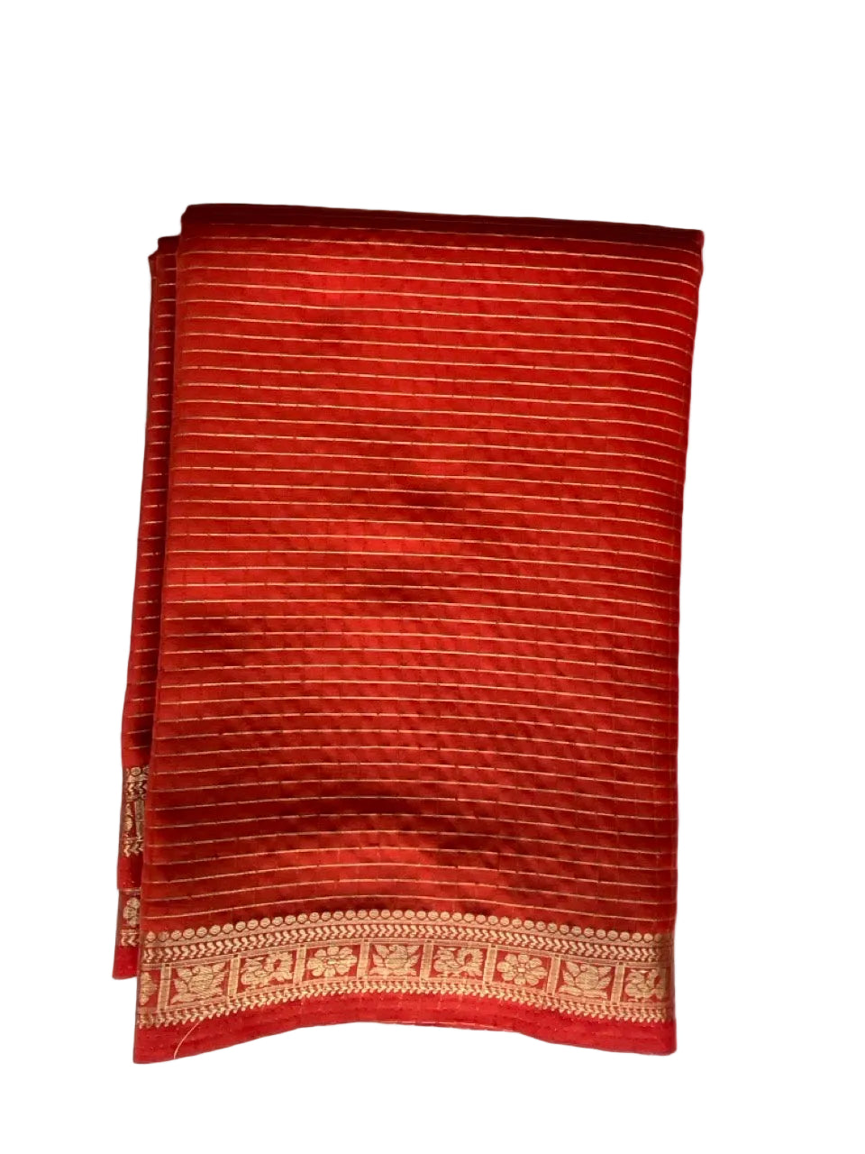 Orange Checks Soft Crepe aariyaa Saree