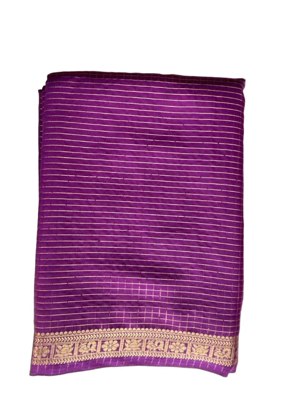 Purple Checks Soft Crepe aariyaa Saree