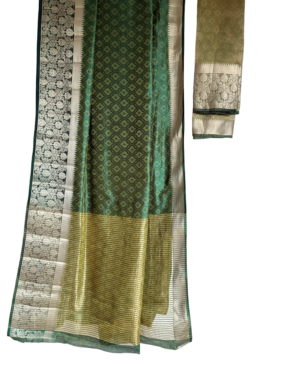 Green Dual Shade Tissue Silk Aariyaa Saree