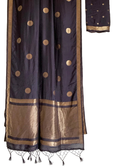 Blue Viscose Cotton Saree