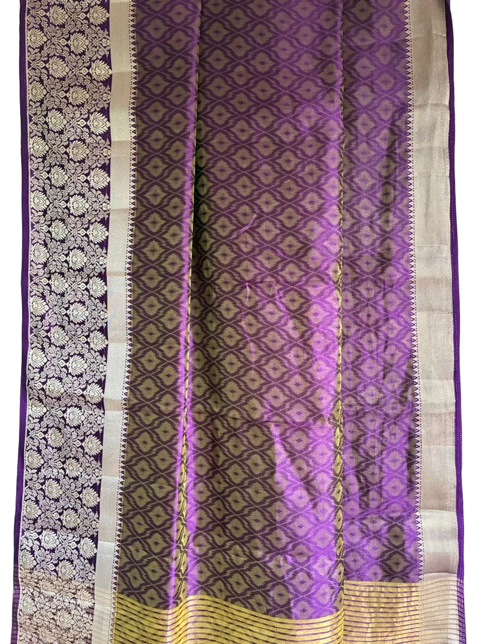 Purple Dual Shade Tissue Silk Saree