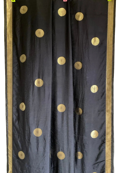 Blue Viscose Cotton Saree