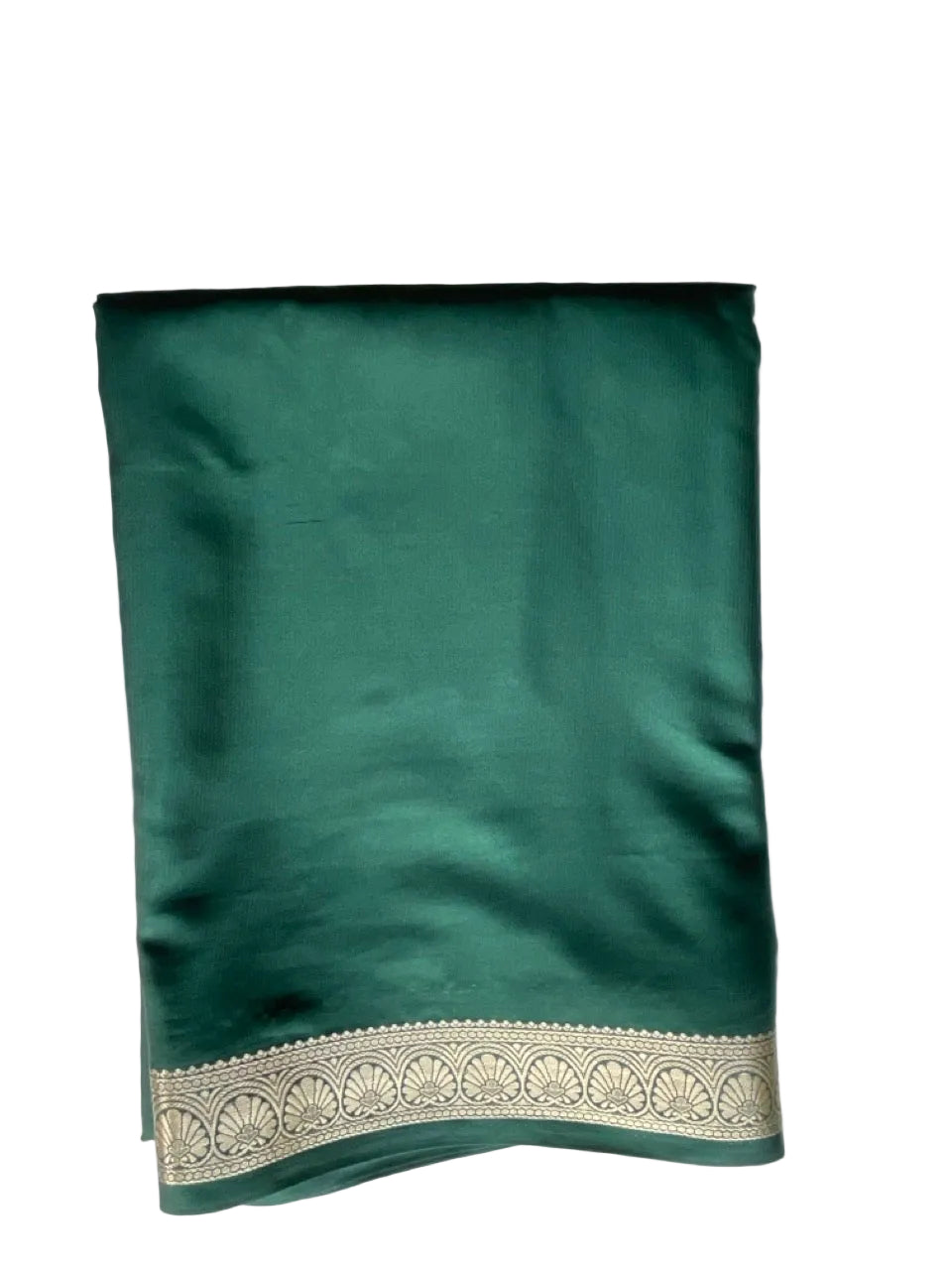 Green and Red Crepe Saree