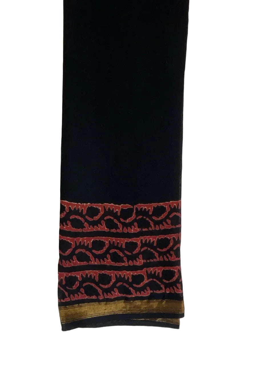 Black Block Print Cotton aariyaa Saree