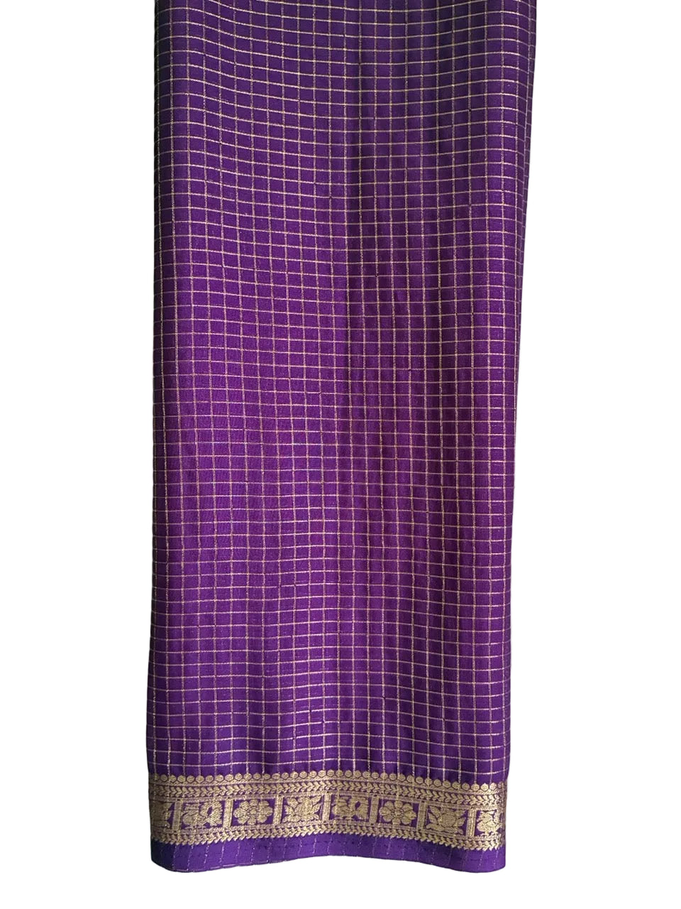 Purple Checks Soft Crepe aariyaa Saree
