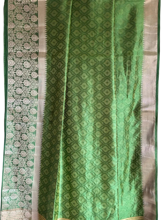 Green Dual Shade Tissue Silk aariyaa Saree