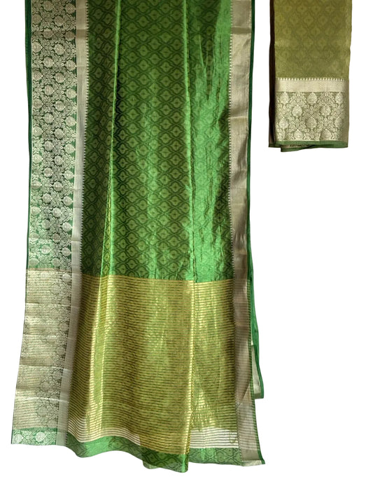 Parrot Green Soft Tissue Silk Aariyaa Saree