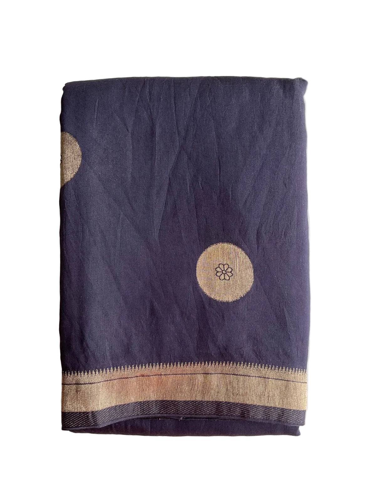 Blue Viscose Cotton Saree