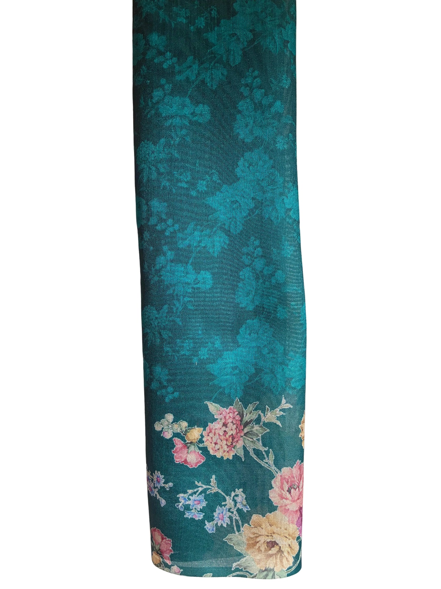 White Floral Print with Kantha Stitch