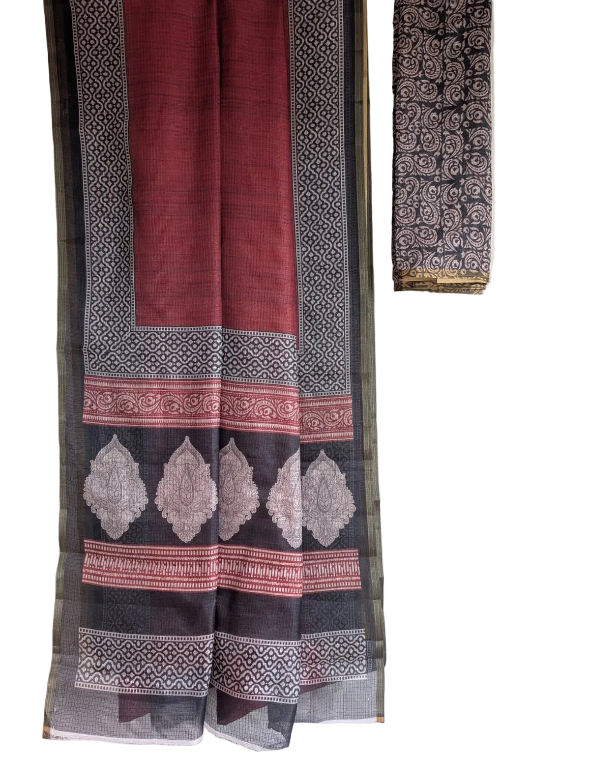 Red Kota Doria Cotton aariyaa Saree