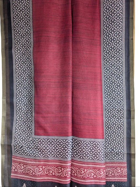 Red Kota Doria Cotton aariyaa Saree