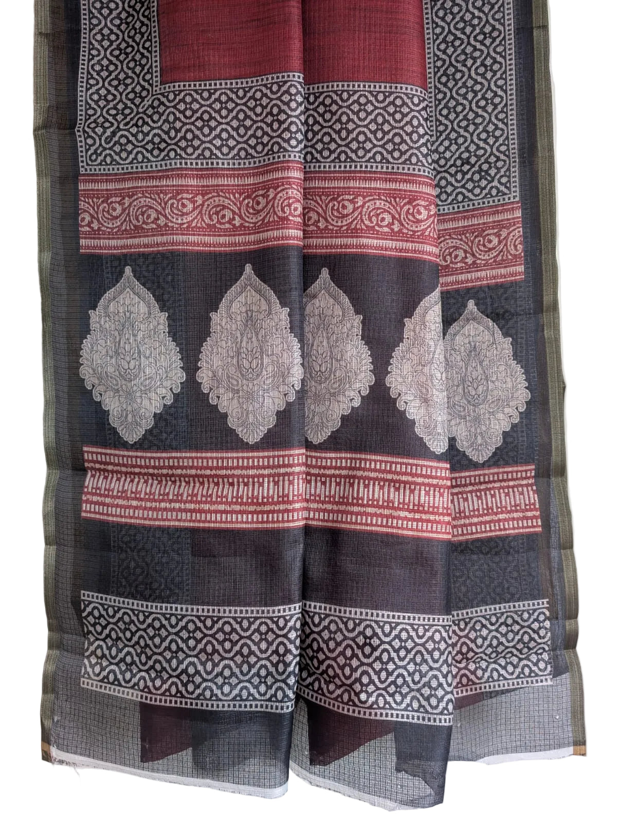 Red Kota Doria Cotton aariyaa Saree