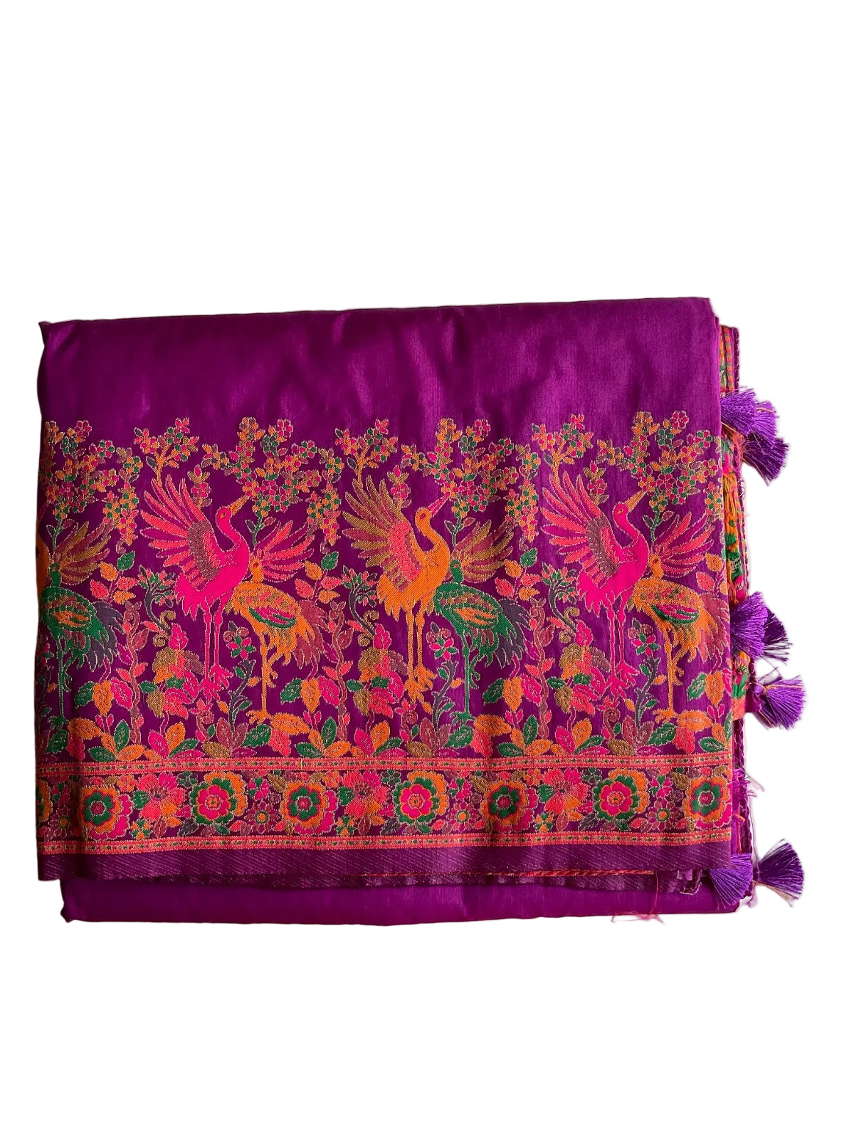 Purple Handwoven Soft Silk Saree