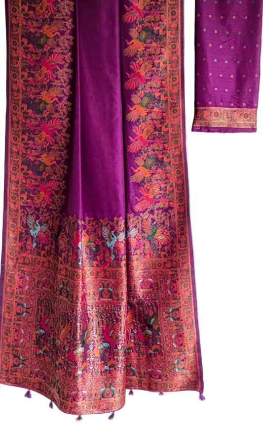Purple Handwoven Soft Silk Saree