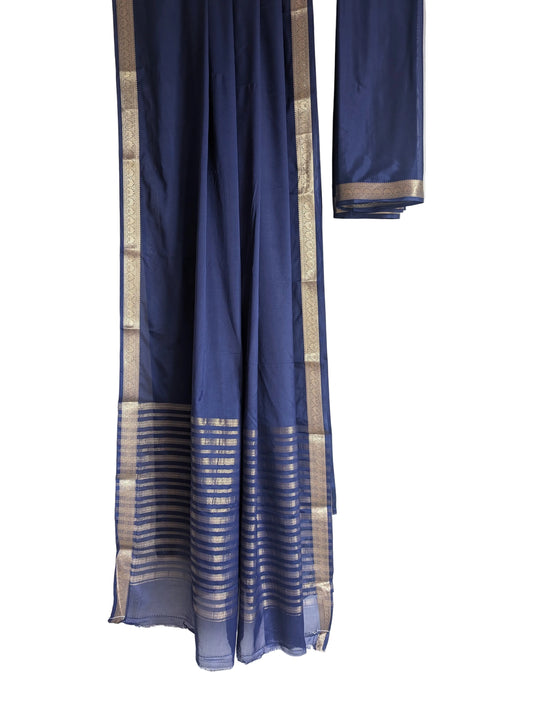 Blue Crepe Aariyaa Saree