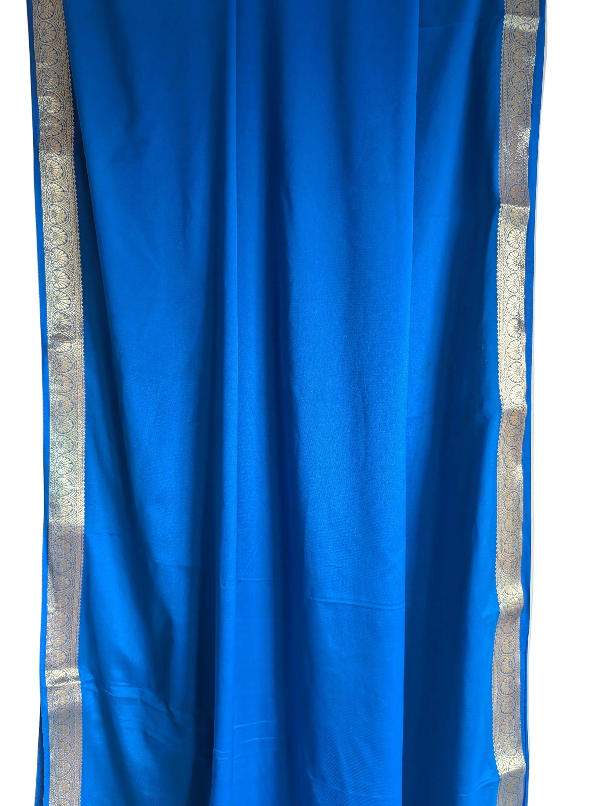 Royal Blue Crepe Saree