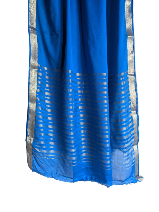Royal Blue Crepe Saree